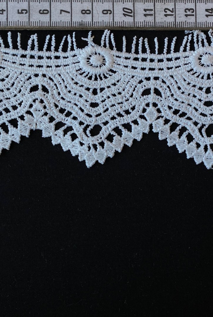 Beyaz Güpür Brode Bant, Mat Polyester