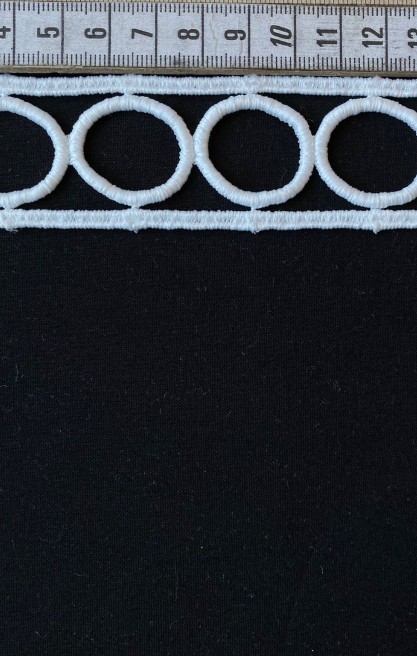 Optik Beyaz Güpür Brode Bant