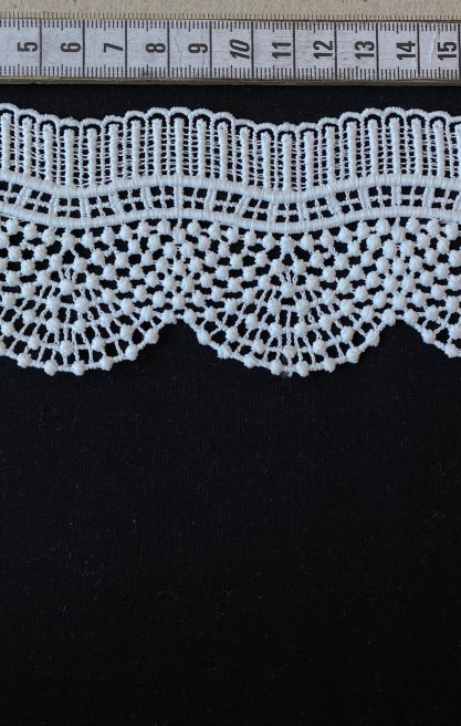 Siyah Mat Polyester Güpür Brode Bant