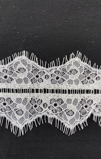 Beyaz Sakallı Naylon Dantel Bant