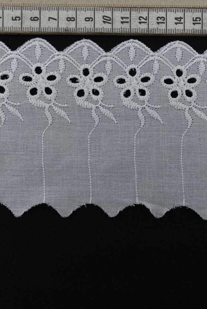 10 cm Kasar İşlemli Mat Polyester Vual Yerli Brode Bant