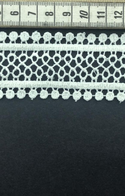 Bej Güpür Brode Bant