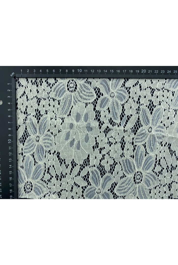 Fikse Edilmiş Pamuk Naylon Kordlu Dantel