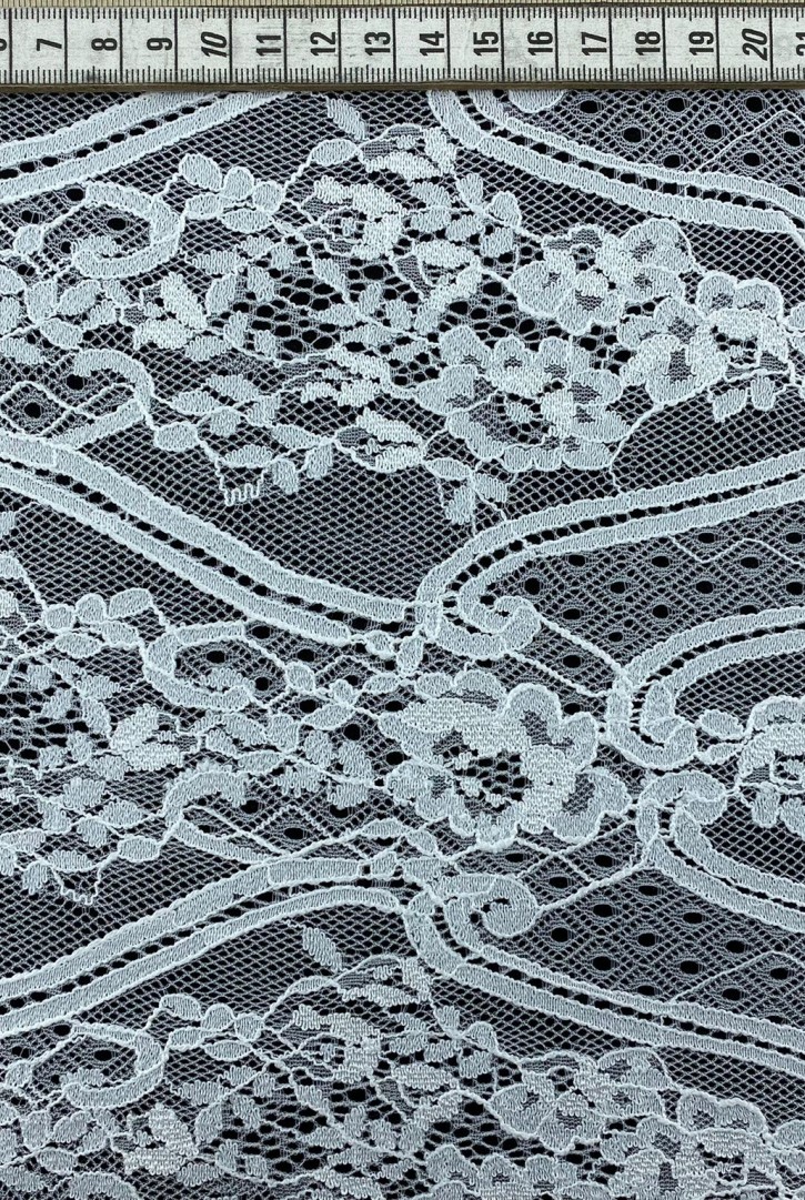 Siyah Fikslenmiş Naylon Likrasız Dantel