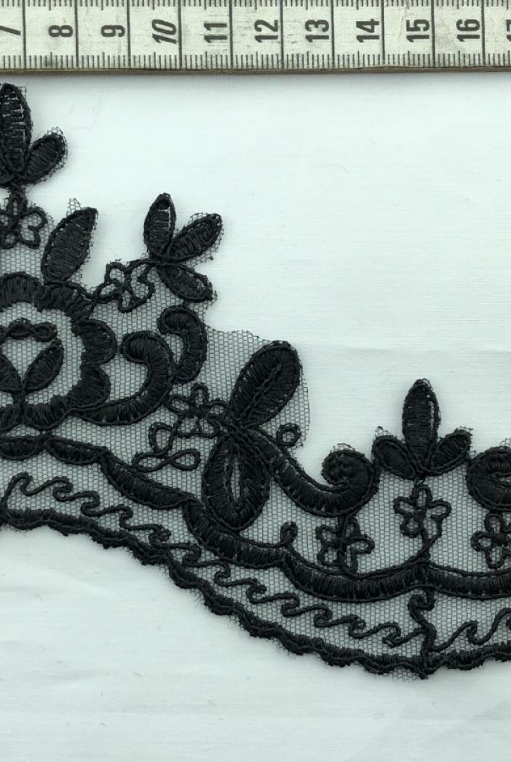 5393 BRODE/YERLİ/BANT/POLYESTER/B24396-1/KORDLU/TAŞLI/SİYAH