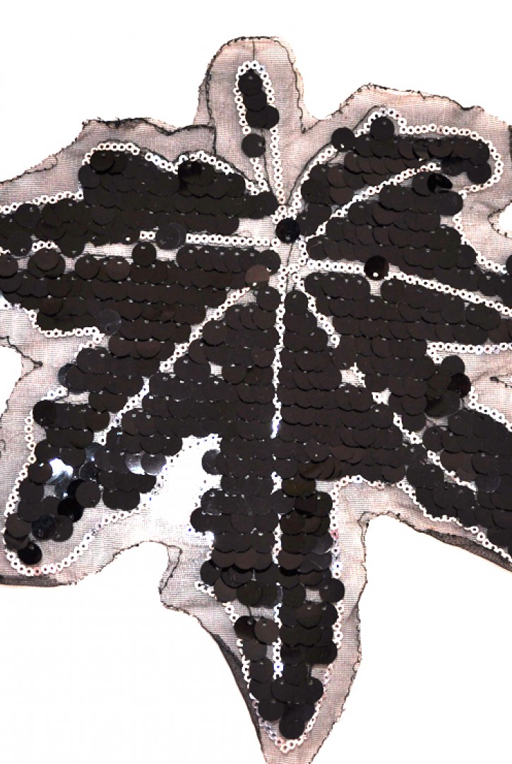 Siyah Tül Üzeri Pullu Aksesuar Aplik