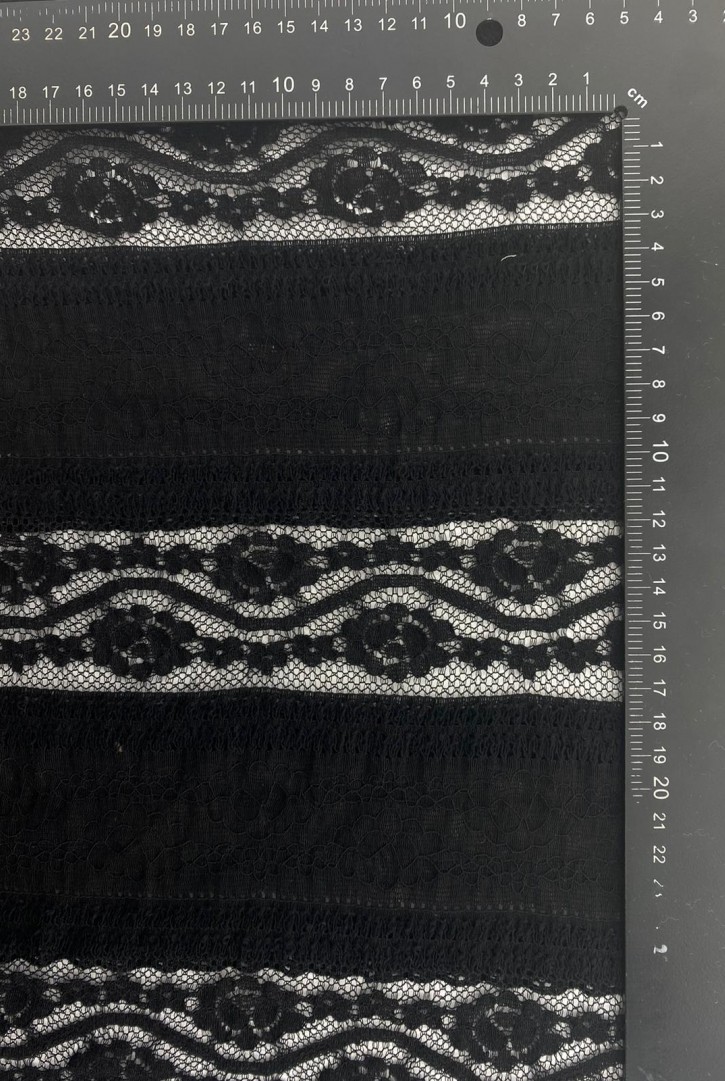 3788 DANTEL/İTHAL/LEZ/PAMUK/NAYLON/LİKRALI/YIKAMALI/SİYAH/125 CM LOT-2