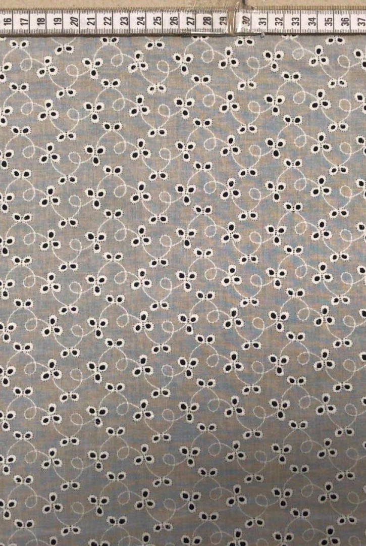 Beyaz Kumaş Kasarlı Bohrerli Pamuk Brode, Yerli