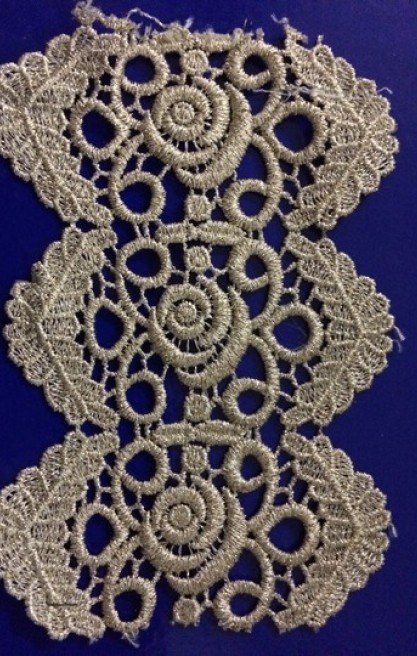 Altın Simli Güpür Yerli Brode Kumaş