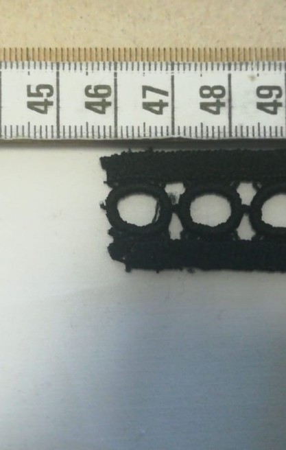 2 cm Genişliğinde Siyah Mat Polyester Güpür Bant