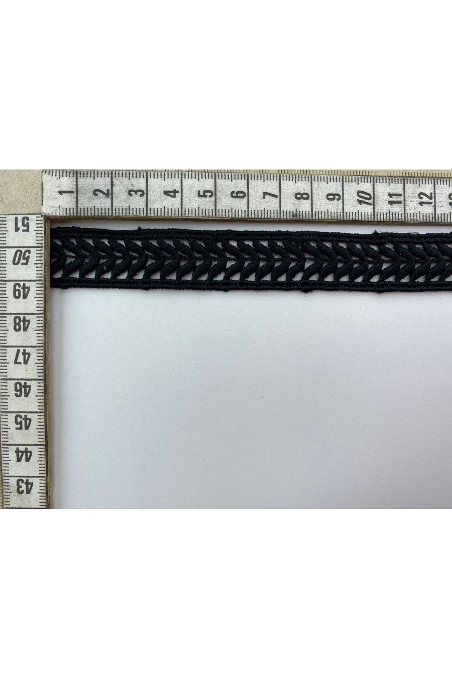 Siyah Mat Polyester Güpür Yerli Brode Bant