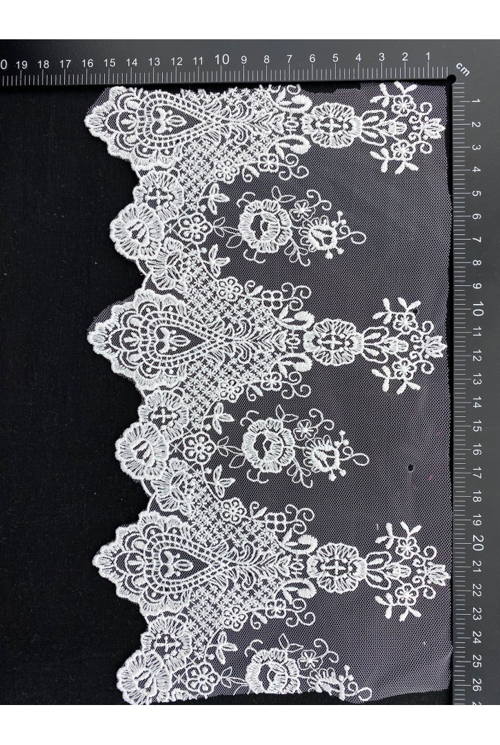 Bordo Parlak Polyester Tül Brode Bant