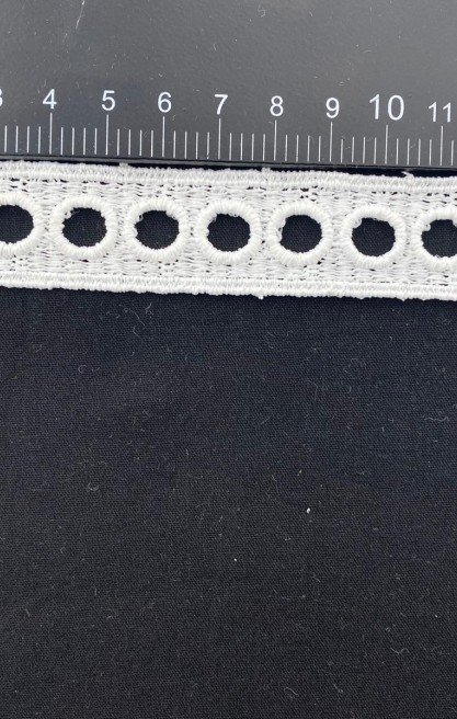 Mat Gümüş Simli Polyester Güpür Brode Bant