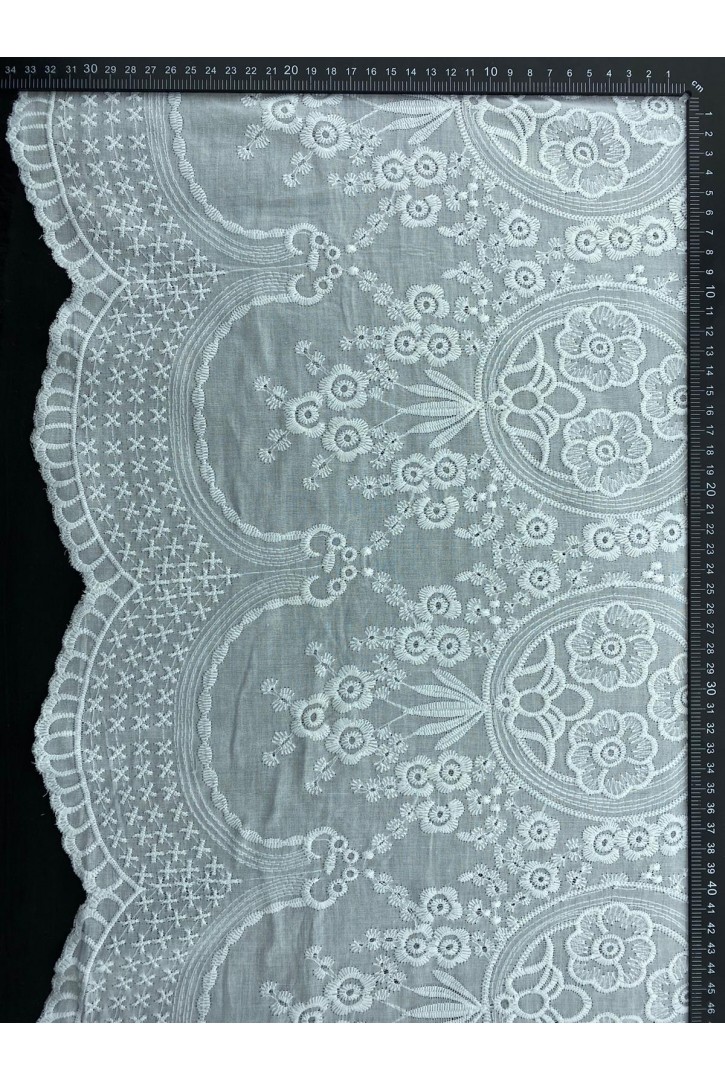 47 cm Kasar İşlemeli Pamuk Polyester Brode Bant