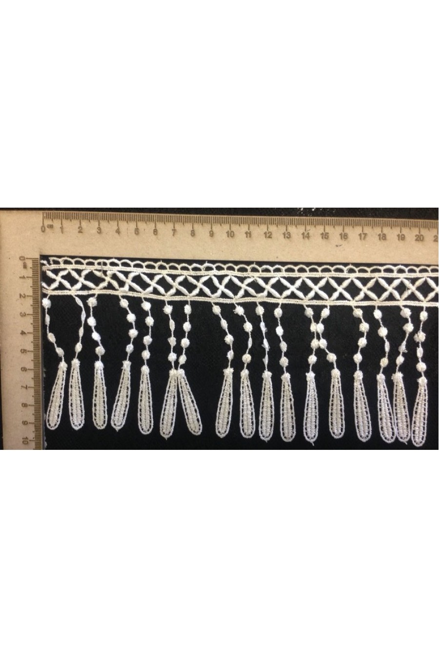 6304-METRE Siyah Mat Yerli Güpür Brode Bant