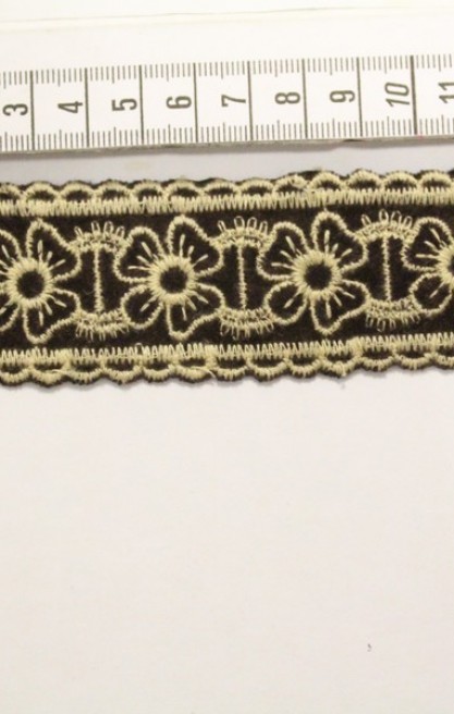 Kahve Pamuk Polyester Etnik Şerit