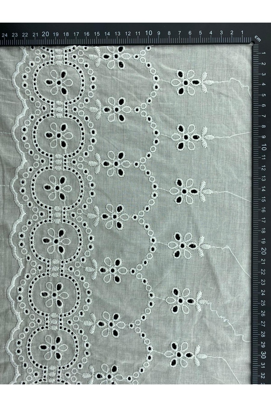 22 cm Kasar İşlemeli Pamuk Vual Brode Bant