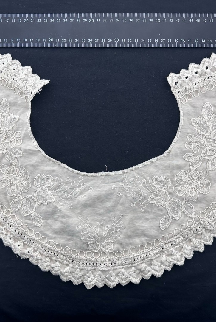 22806 YAKA/YERLİ/KETEN/NAKIŞLI/BEYAZ/50 CM