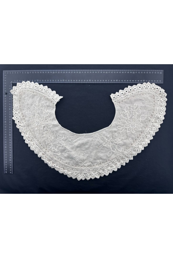 22806 YAKA/YERLİ/KETEN/NAKIŞLI/BEYAZ/50 CM