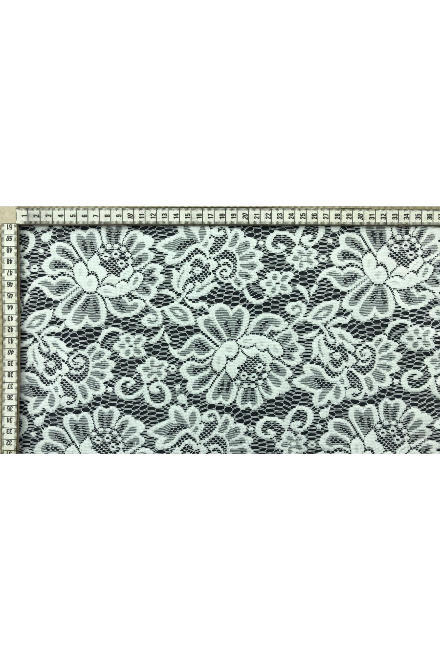 6427-KG Siyah Kabartmalı Naylon Dantel