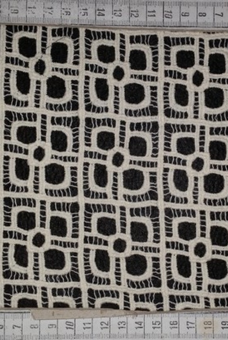 Ham Pamuk Güpür Brode Kumaş, 125 cm