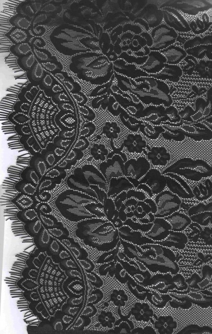 25 cm Siyah Sakallı Dantel Bant