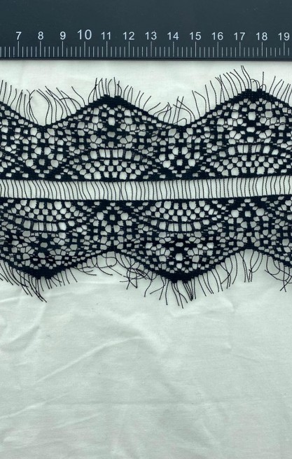 Lacivert Sakallı Naylon Dantel