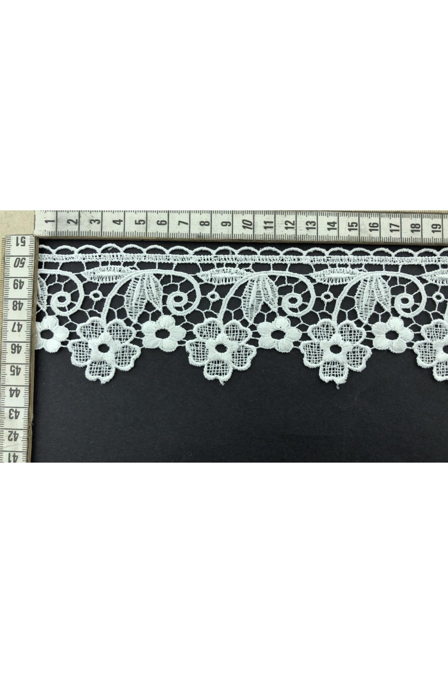 Ham Pamuk Güpür Brode Bant, 6 cm