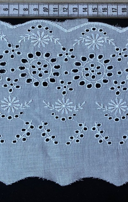 Kasar İşlemeli Bohrerli Mat Polyester Brode Bant - 14 cm