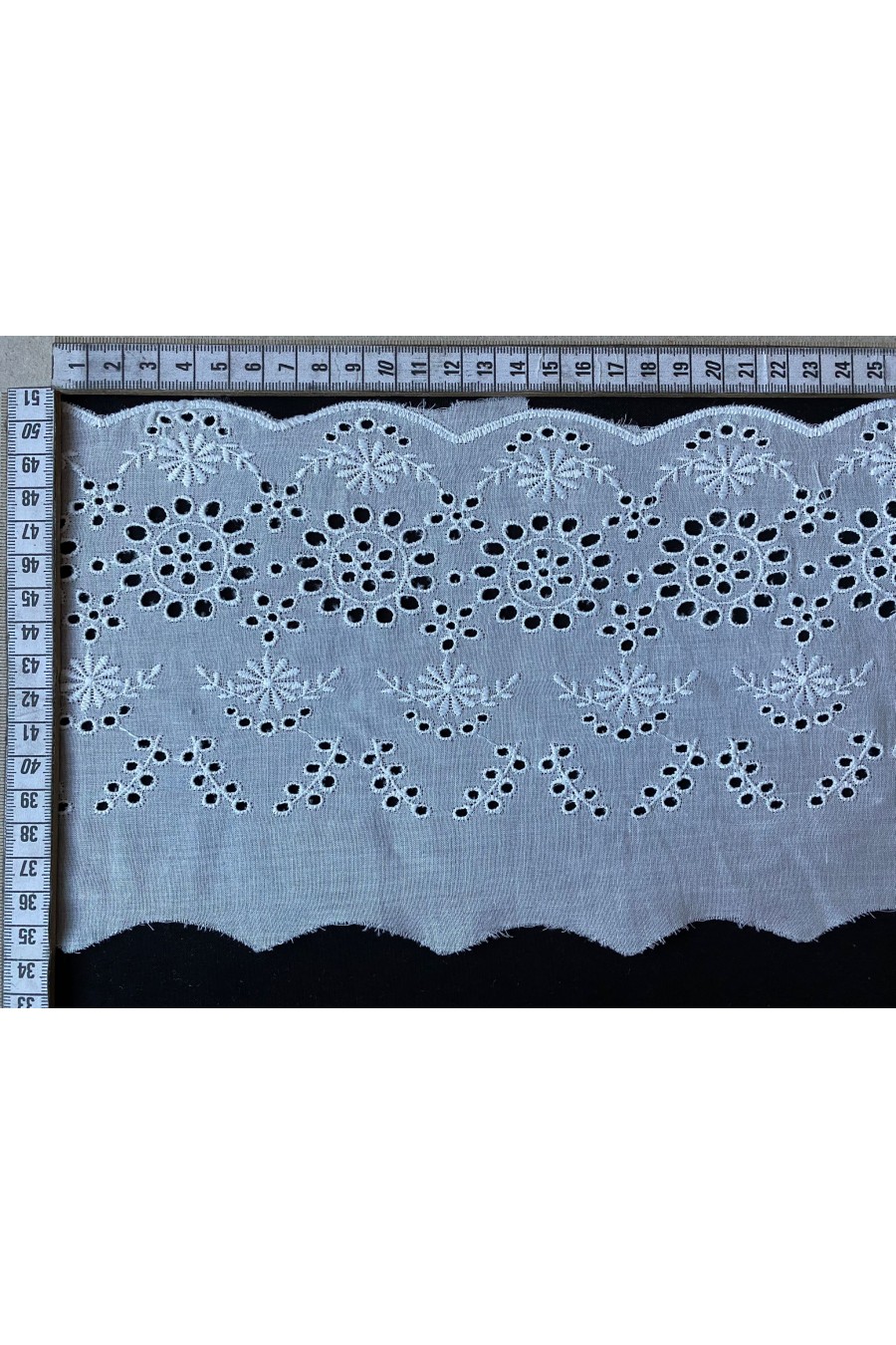 Kasar İşlemeli Bohrerli Mat Polyester Brode Bant - 14 cm