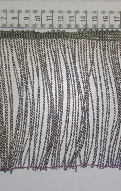 7407 SAÇAK/BANT/POLYESTER/ALTI KESİK/ZEBRA/SİYAH GOLD/12 CM