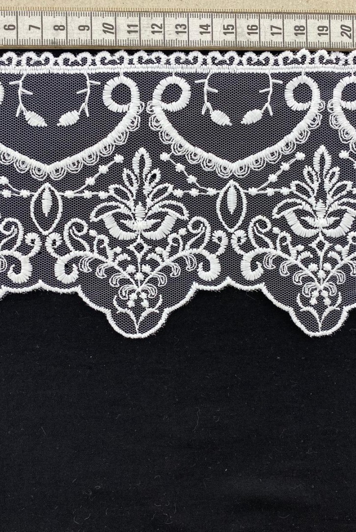 11 cm Cappuccino Mat Polyester Tül Üzeri Brode Bant, Yerli