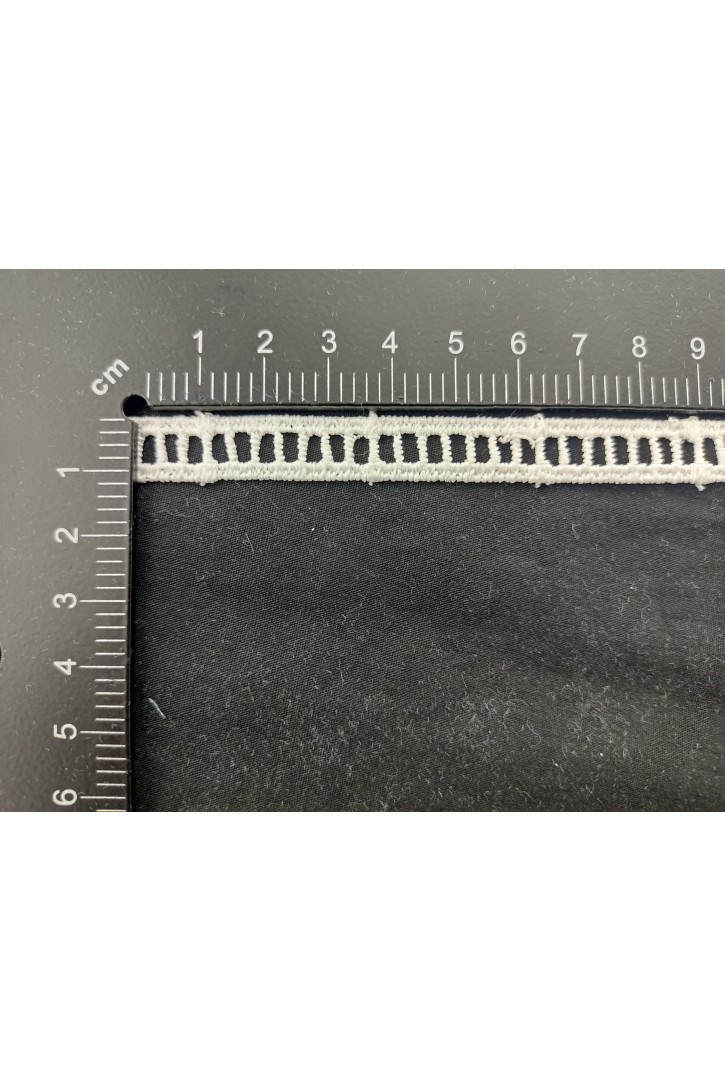 1 cm Lacivert Mat Polyester Güpür Brode Bant, Yerli