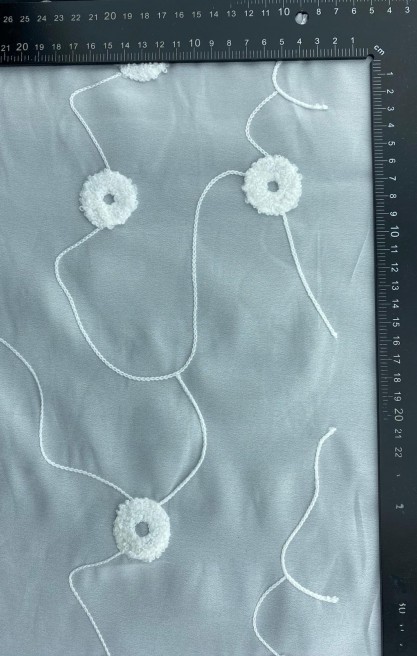 Dalyan Organze Nakışlı Polyester Kumaş