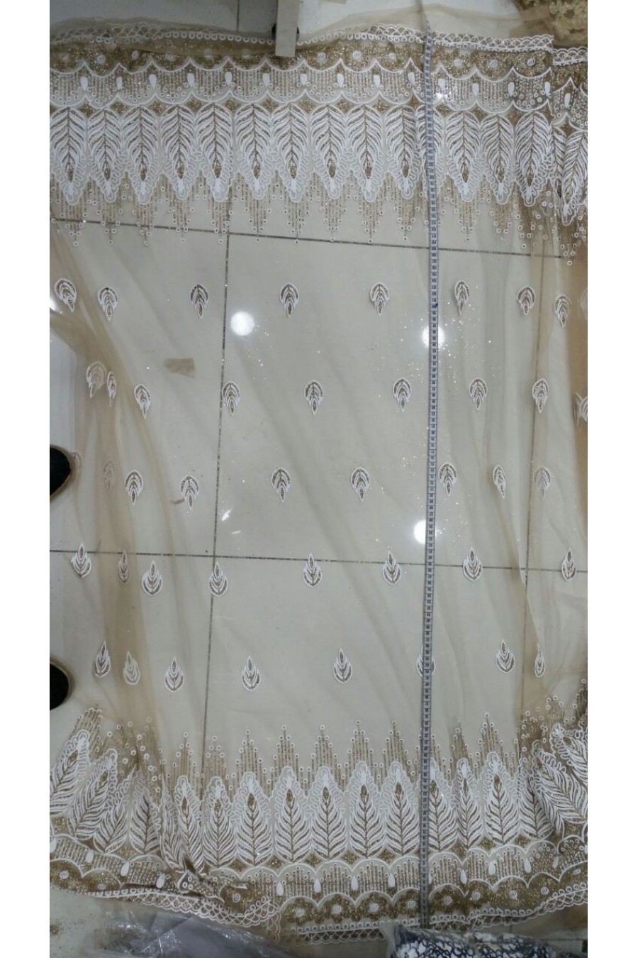 5652-KG 5652 BRODE/İTHAL/LEZ/POLYESTER/SİMLİ/GOLD