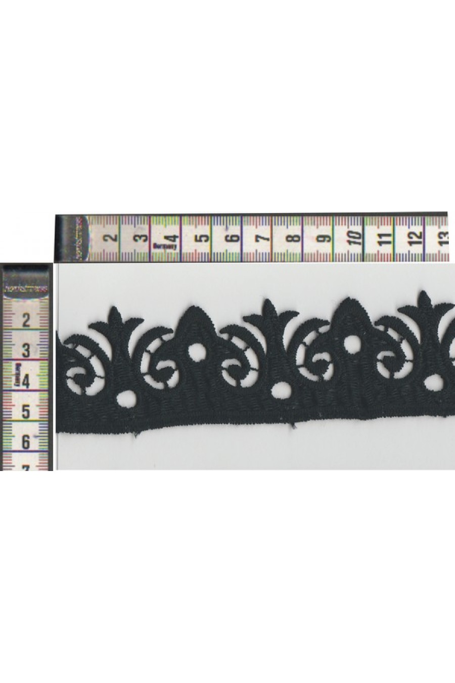 Siyah Mat Polyester Güpür Bant Yerli Brode