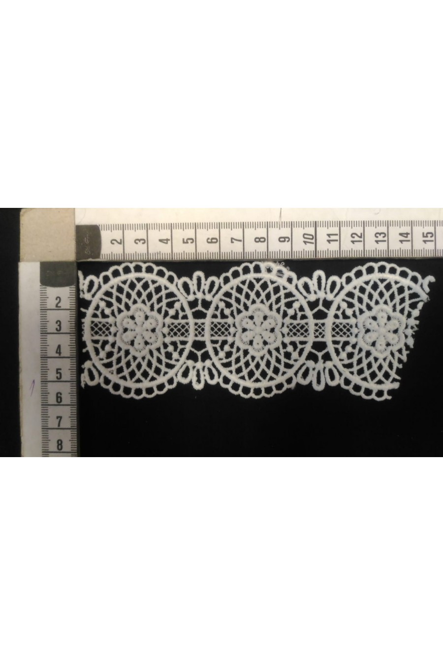 8008-METRE Beyaz Mat Polyester Güpür Brode Bant