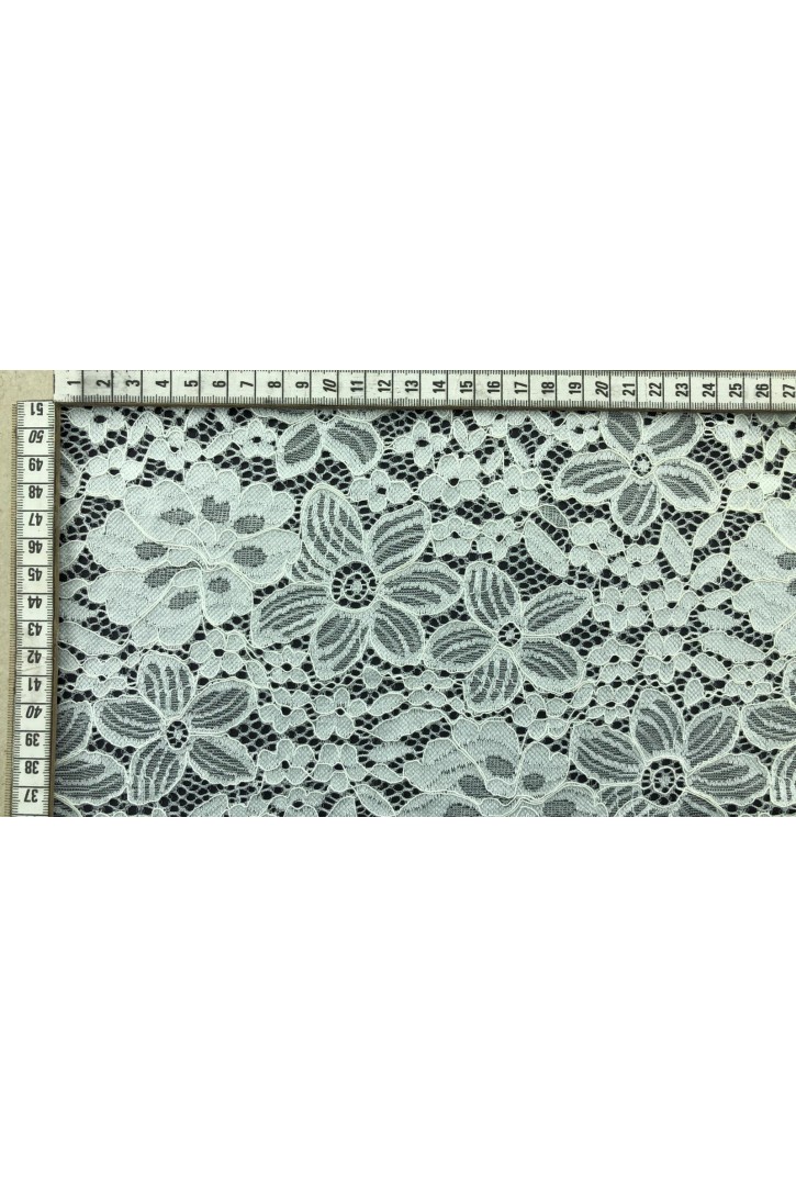 4686 Dantel İthal Lez Naylon Likralı Kordlu Beyaz Kumaş - Yüksek Kalite ve Esneklik