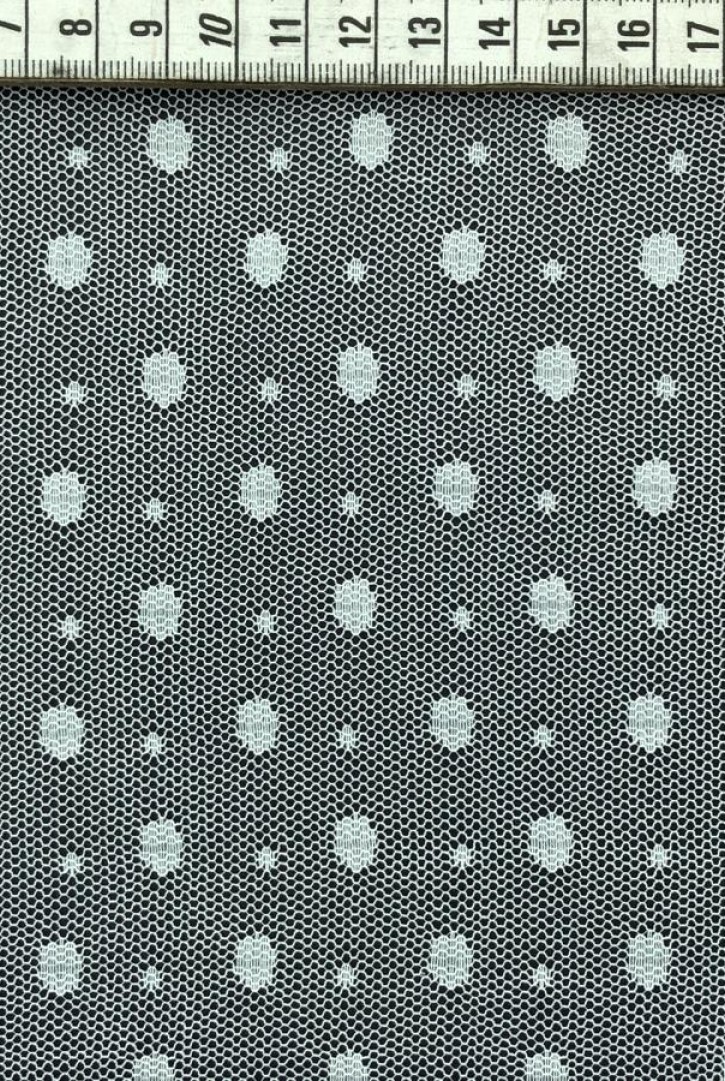 Pembe Puantiyeli Polyester Tül