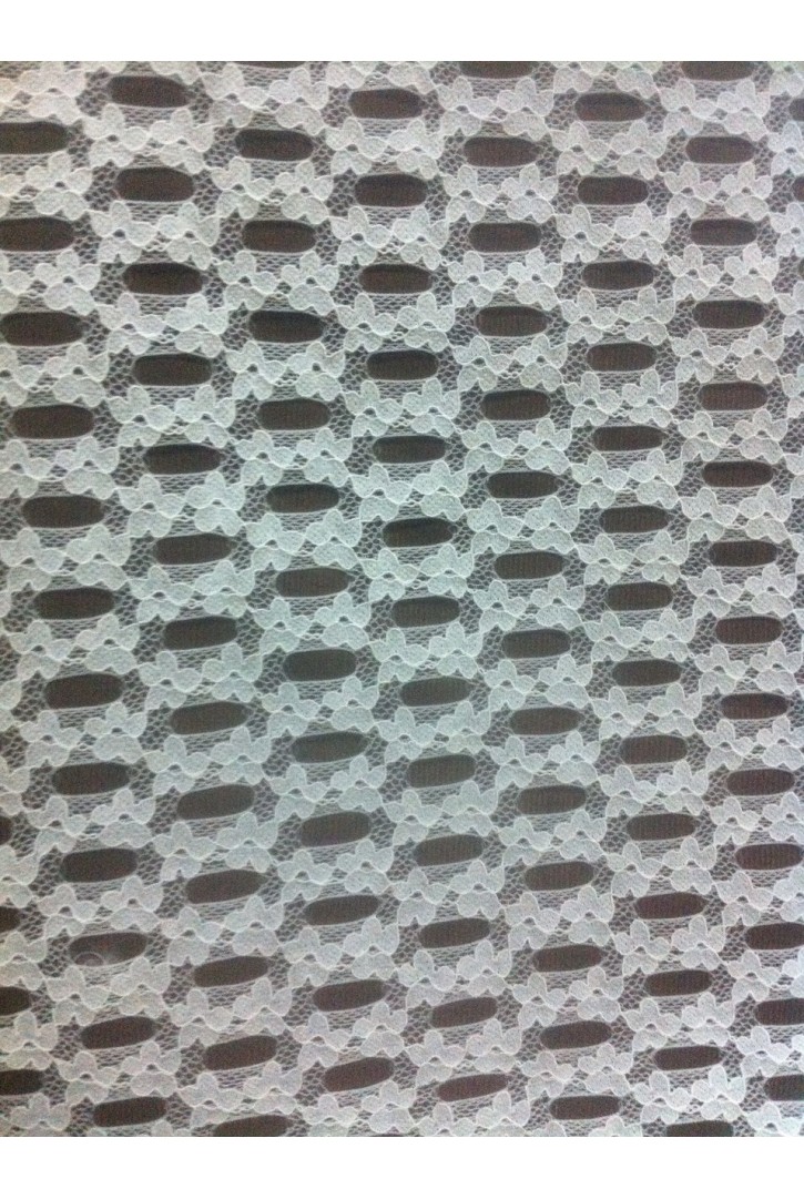 Ham Renk Likralı Polyester Dantel, 150 cm