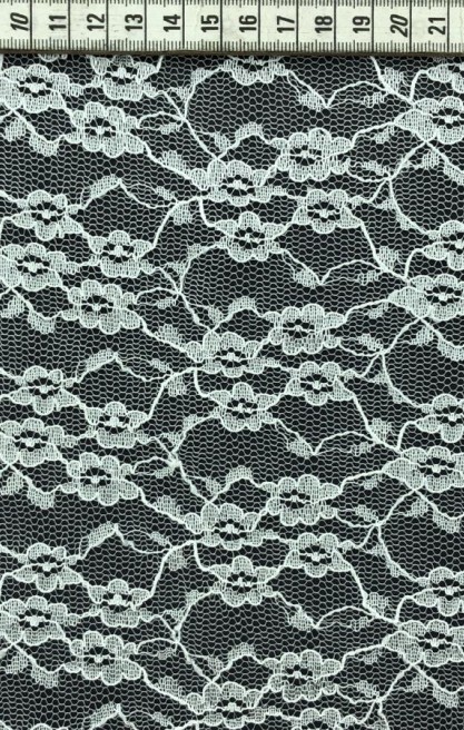 Siyah Likralı Polyester Dantel - 140 cm