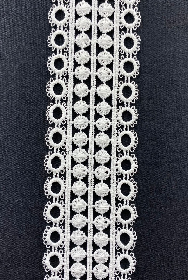 Ham Mat Polyester Güpür Brode Bant, 5 cm