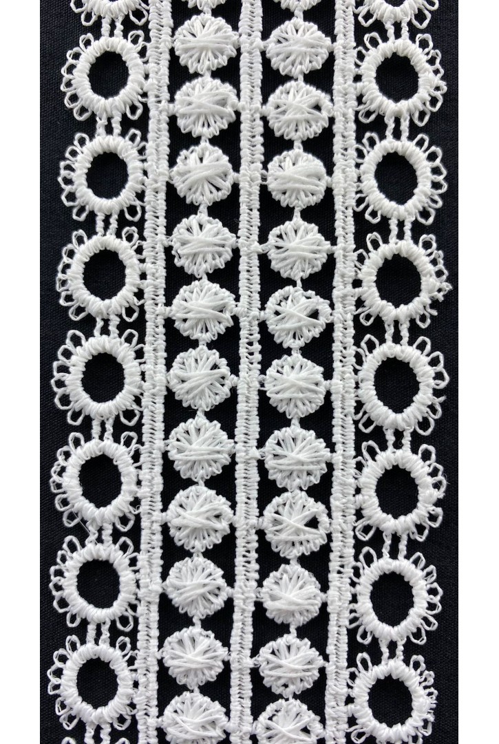 Ham Mat Polyester Güpür Brode Bant, 5 cm