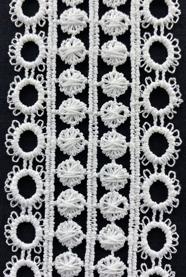 Ham Mat Polyester Güpür Brode Bant, 5 cm