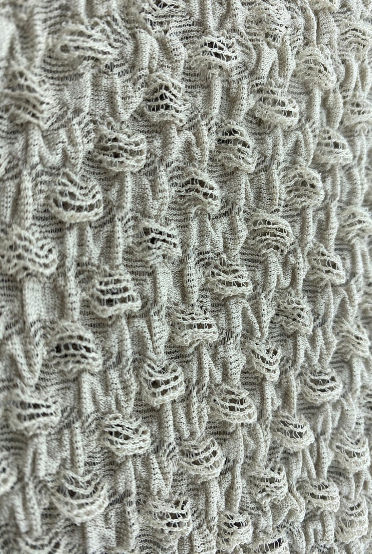 19591 Dantel Kumaş – Polyester – Koyu Bej – Bürümcük – 148 cm