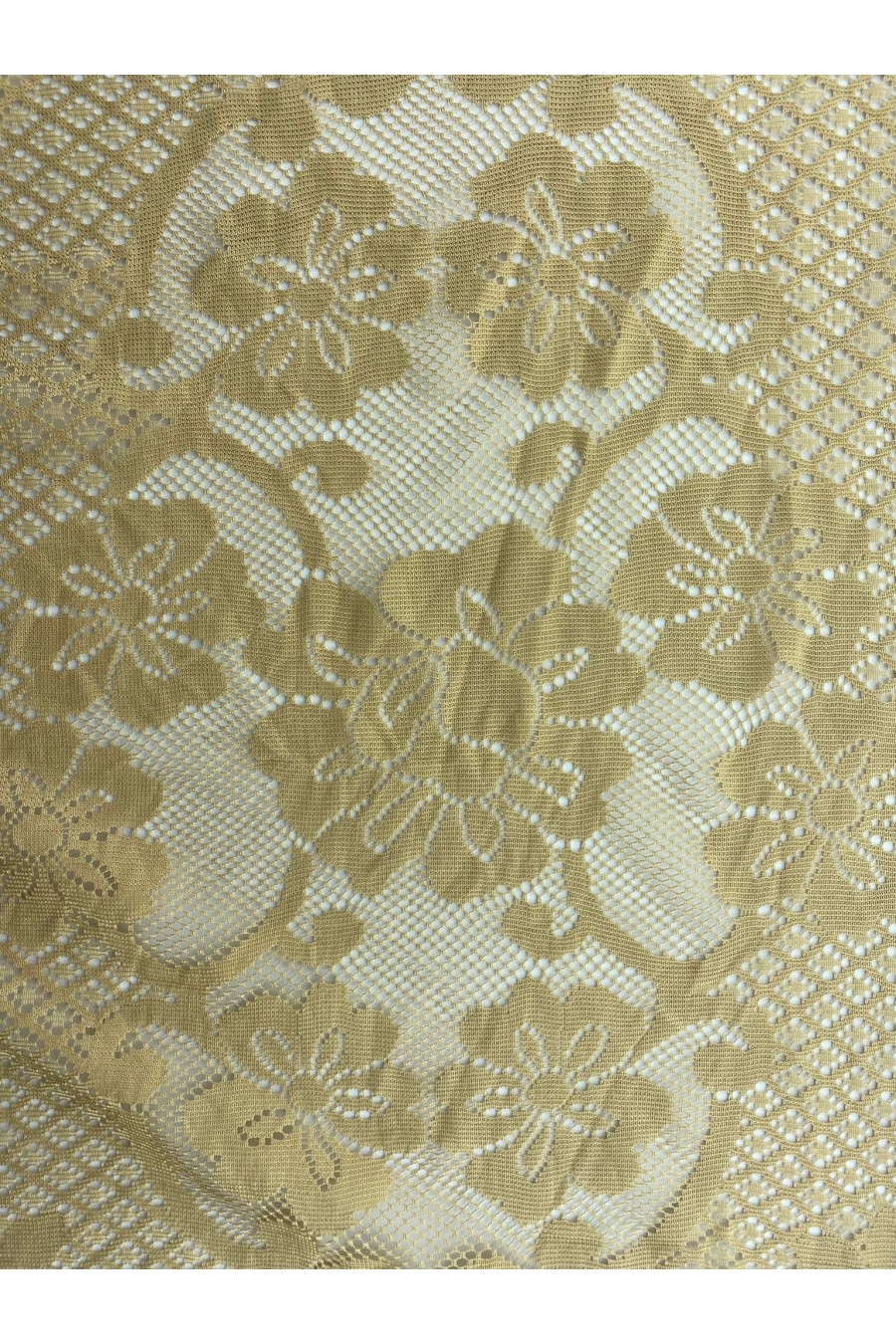 Yerli Üretim Bej Polyester Dantel