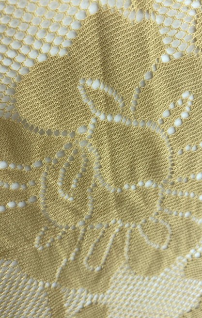 Yerli Üretim Bej Polyester Dantel