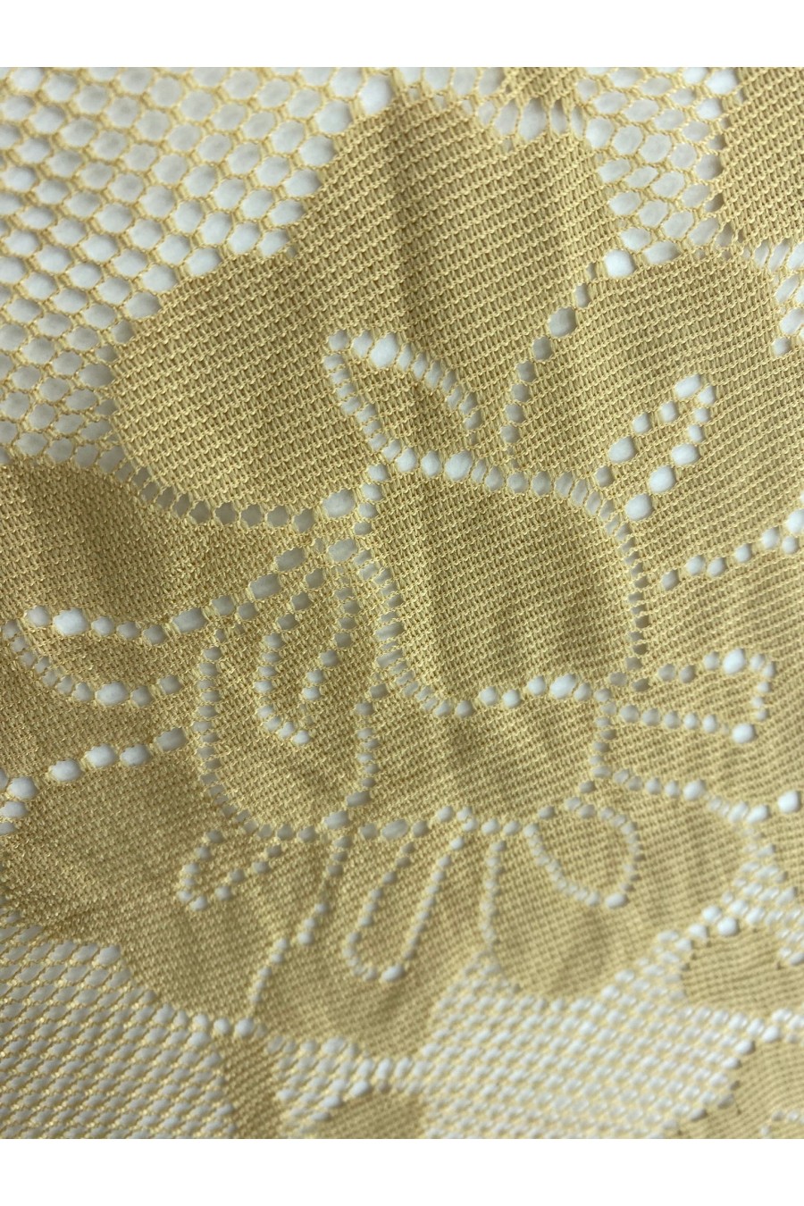 Yerli Üretim Bej Polyester Dantel