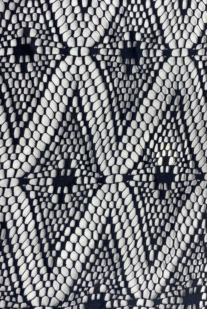 Siyah Polyester Dantel Kumaş, 150 cm