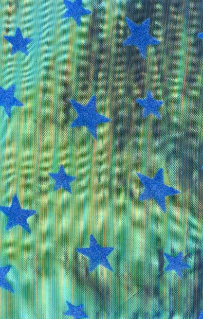 Açık Mavi Hologram Yıldız Desenli Organze Kumaş, 150 cm